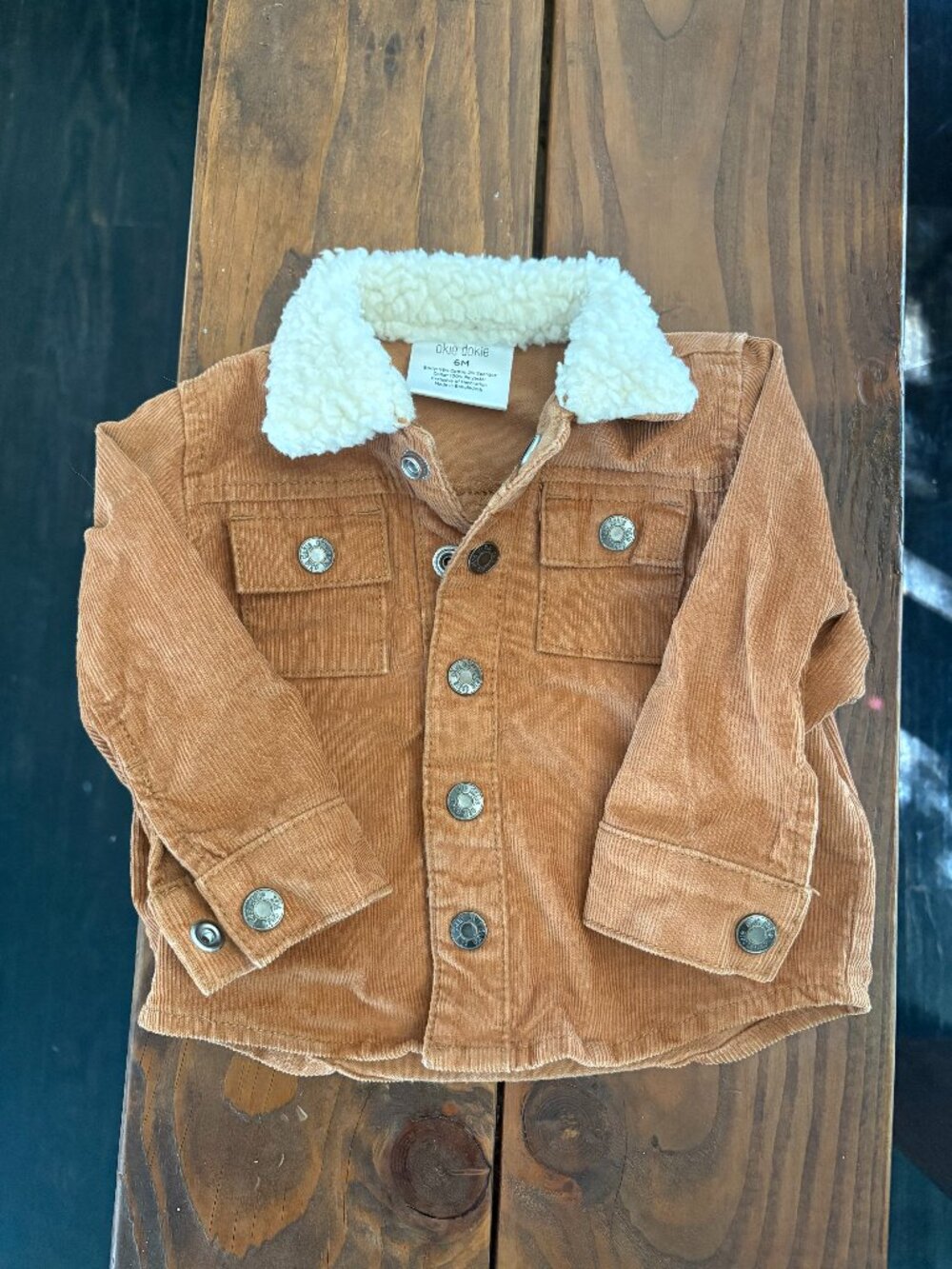 Okie Dokie Baby Corduroy Sherpa Collar Jacket Tan Size 6M